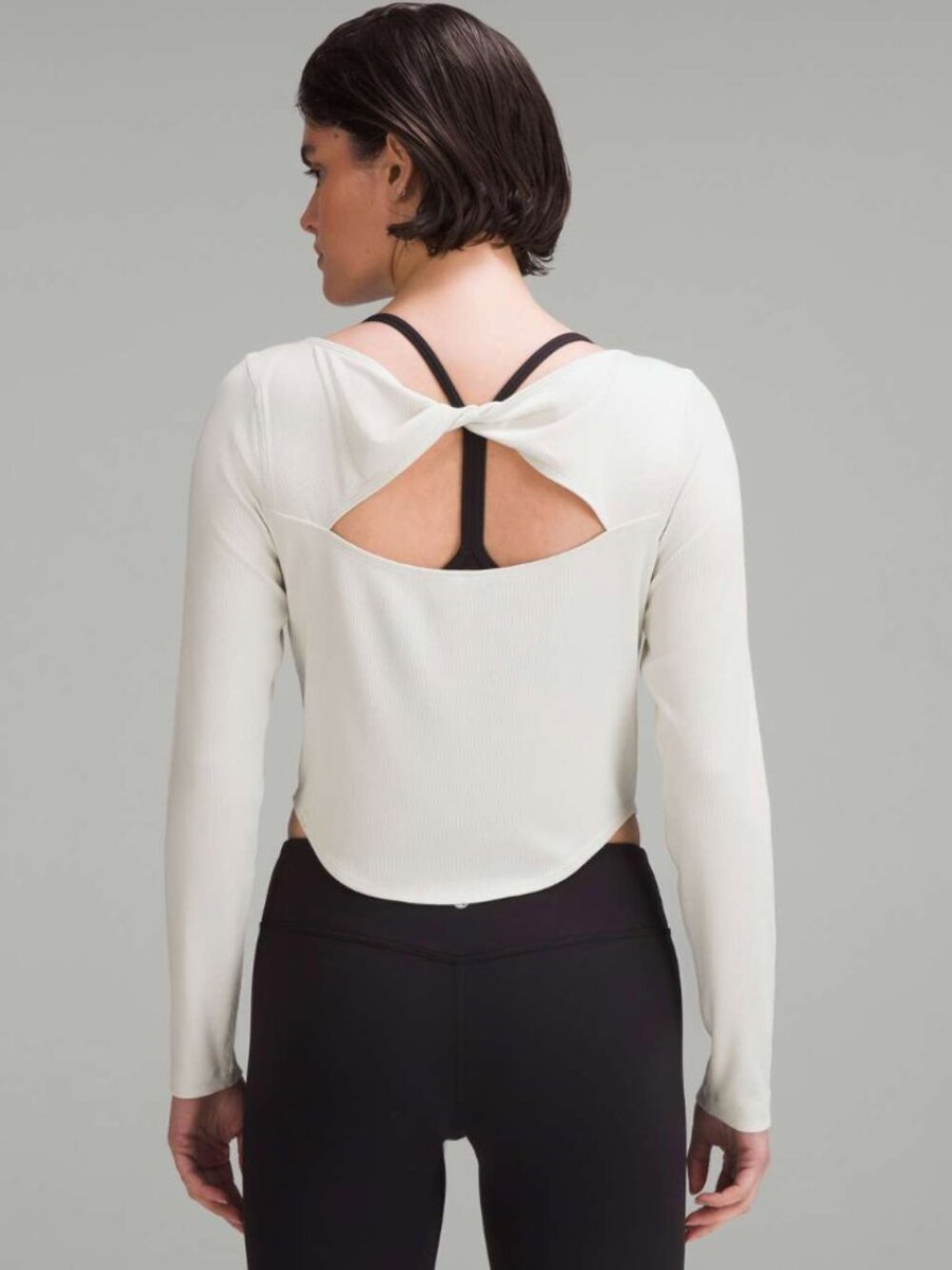 Lululemon Modal Silk Twist-Back Yoga Long-Sleeve Shirt - Bone